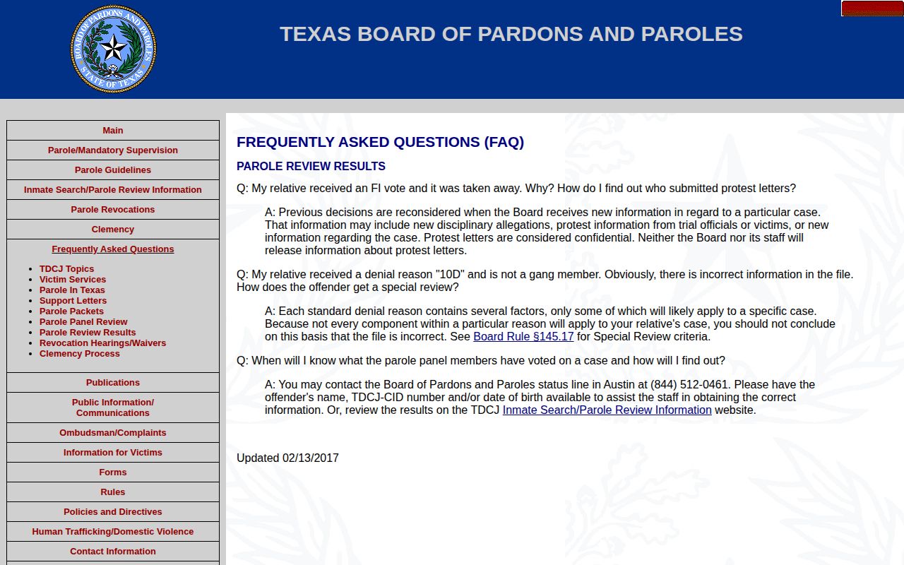 Burnet County parole and probation decision lookup