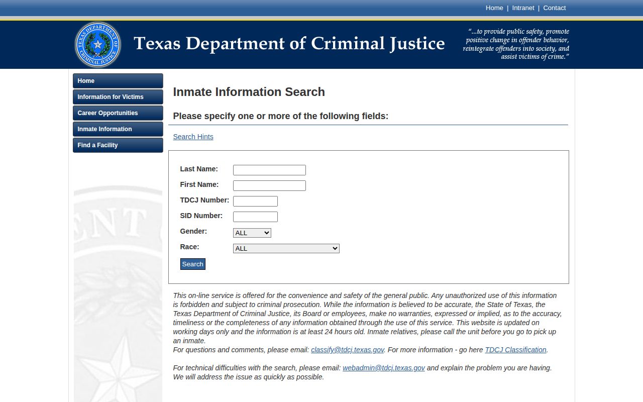 Burnet County projected release date TDCJ offender search