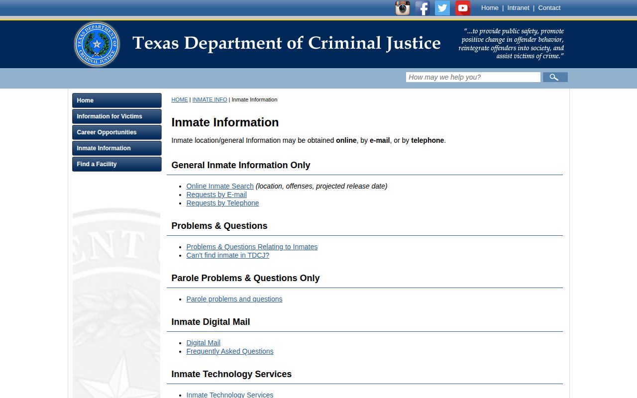 Burnet County release date lookup TDCJ current inmate limitation